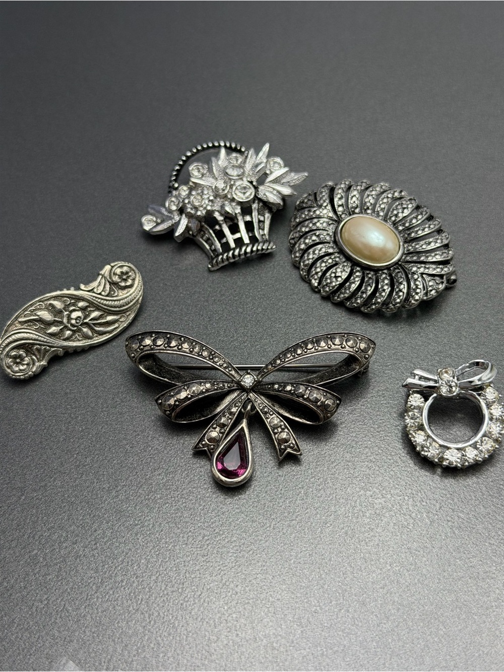 Vintage Silvery Brooches some Avon